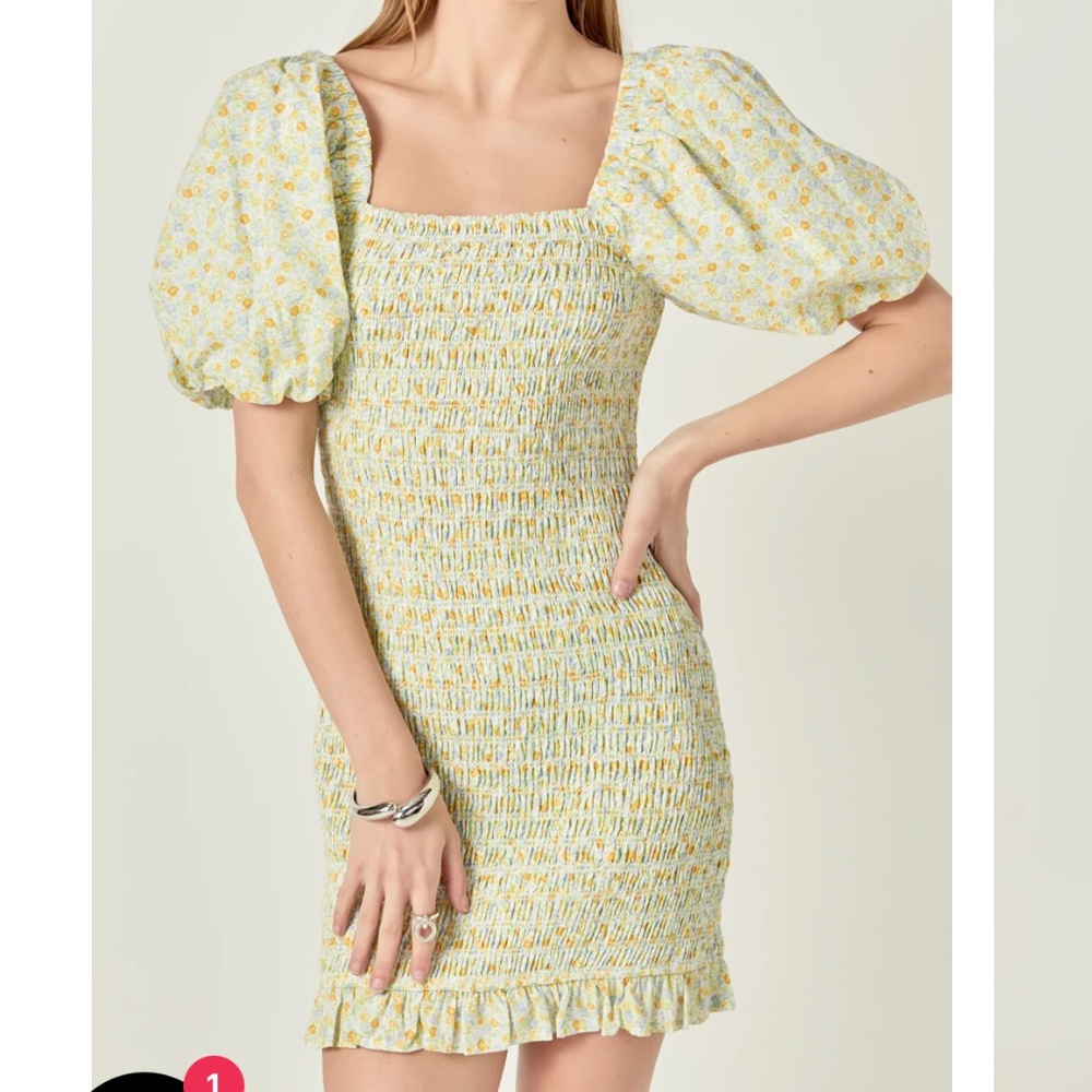 NWT English Factory Floral Smocked Mini Dress